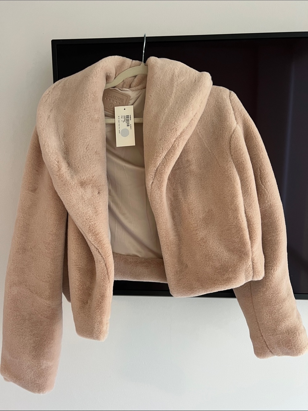 Blank NYC Plush Faux-Fur Cropped Jacket - Dusty Rose